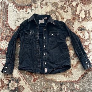 Boys size M. Pearl Snap distressed shirt.